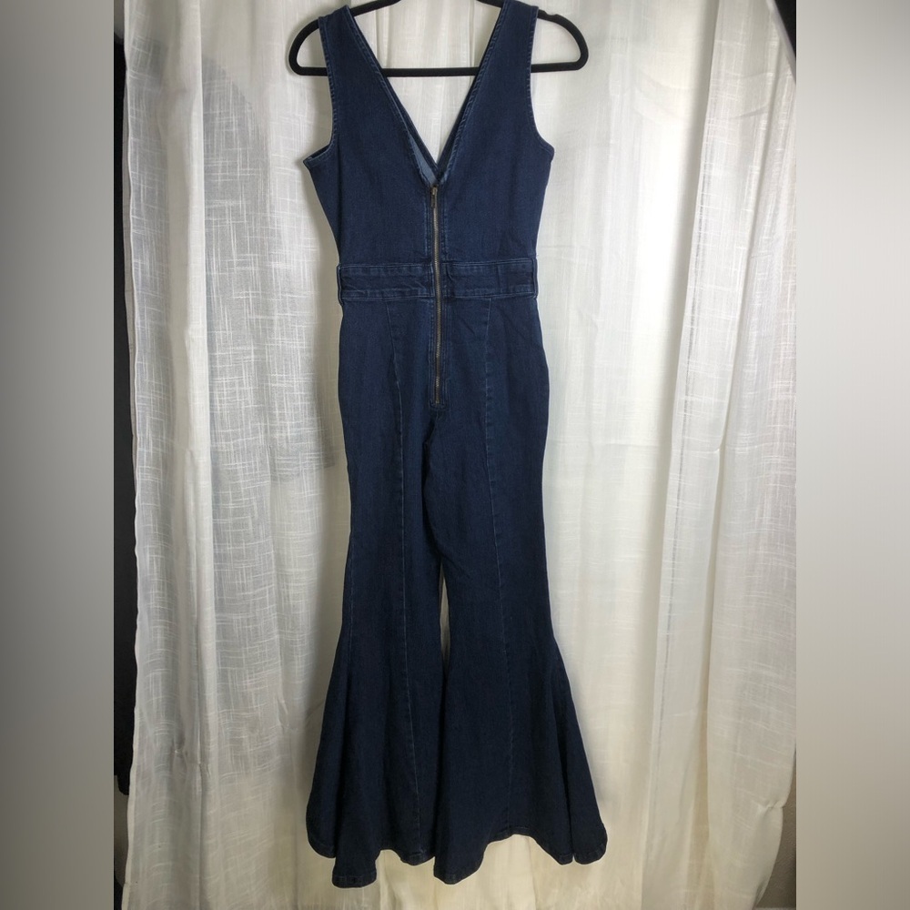 VENUS Deep Blue Flared Jumpsuit size 2 NWOT - Picture 5 of 16